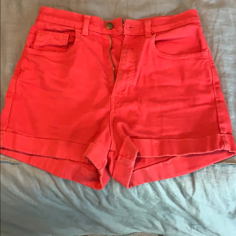 Red American Apparel shorts